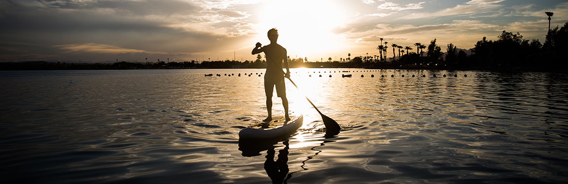 A person kayaking in Lake Havasu